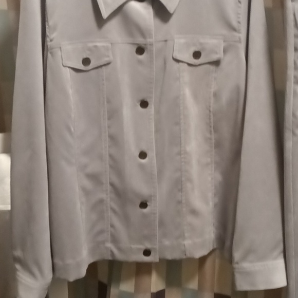 THE TOG SHOP polyester blend silver gray 2-pc pantsuit Size XL - Picture 4 of 8